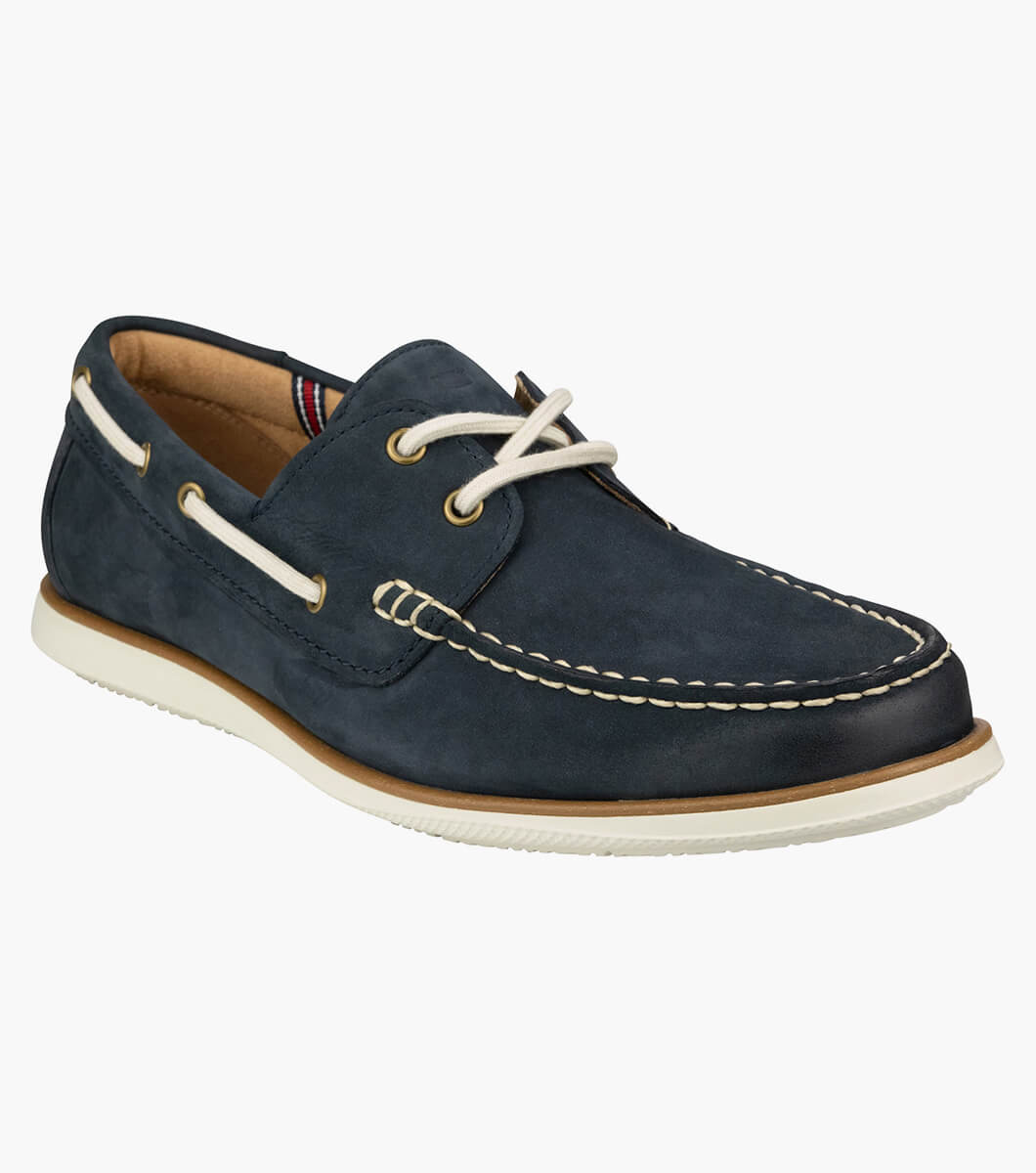Colour-Blocked Leather Boat Shoes | BLUE | Tommy Hilfiger