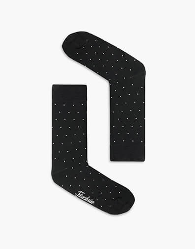 Stars Mercerised Cotton Sock BLACK