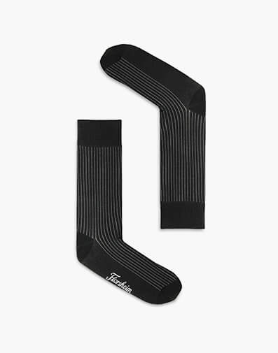Ribs Mercerised Cotton Sock  in BLACK for NZ $18.00 dollars.