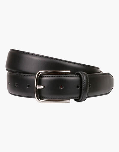 Cruise  Stitched Crossover Leather Belt  BLACK