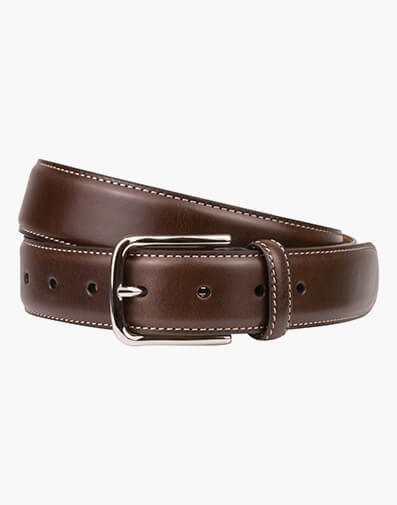 Cruise  Stitched Crossover Leather Belt  BROWN