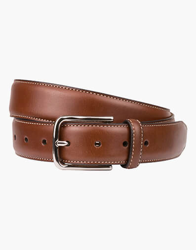 Cruise  Stitched Crossover Leather Belt  BROWN