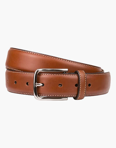 Cruise  Stitched Crossover Leather Belt  TAN