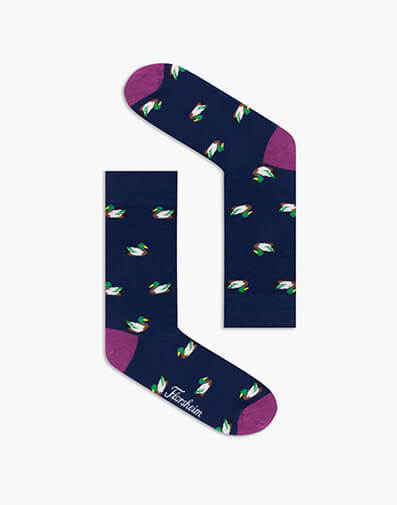 Duck Bamboo Jacquard Sock in NAVY for NZ $16.00 dollars.