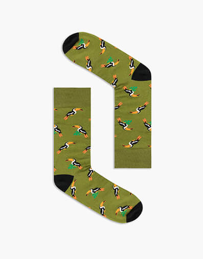 Toucan Bamboo Jacquard Sock in OLIVE for NZ $16.00 dollars.
