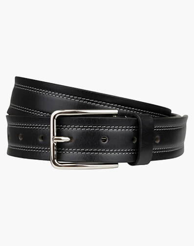 Quinn Belt Stitched Leather Belt  in BLACK for NZ $79.00 dollars.