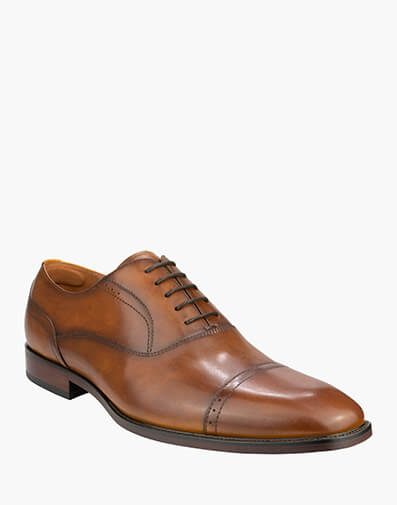 Sorrento Cap Cap Toe Derby  COGNAC