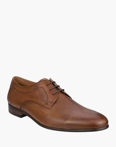 Seville Perf Ox Perf Plain Toe Derby  in TAN for NZ $179.90 dollars.