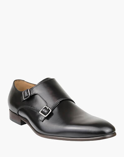 Flicker Plain Toe Double Monk Strap in BLACK for NZ $209.00 dollars.