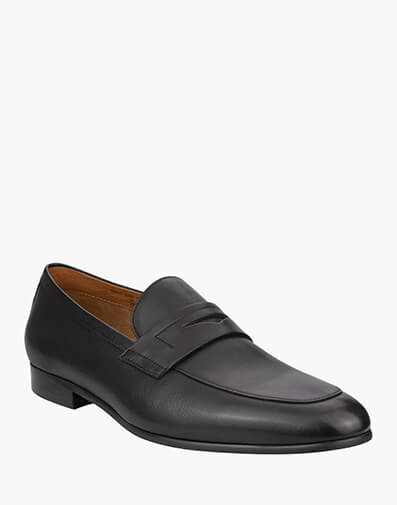 Seville Moc Toe Penny Slip On BLACK