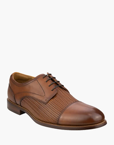 Rucci Cap Weave Weave Cap Toe Derby COGNAC