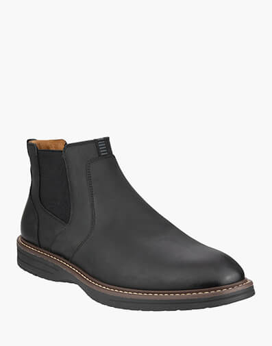 Griff Plain Toe Chelsea Boot in Black.