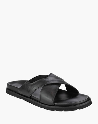 Bayside Slide Cross Strap Slide Sandal in BLACK for NZ $179.00 dollars.