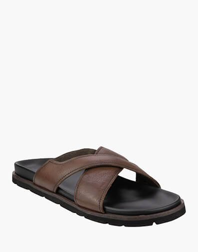 Bayside Slide Cross Strap Slide Sandal in BROWN for NZ $179.00 dollars.