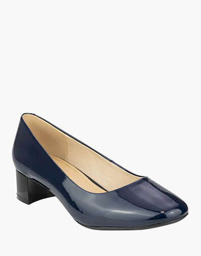 Pandora Square Toe Block Heel in NAVY for NZ $199.00 dollars.