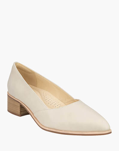 Phoebe Point Toe Block Heel  in BONE for NZ $249.00 dollars.