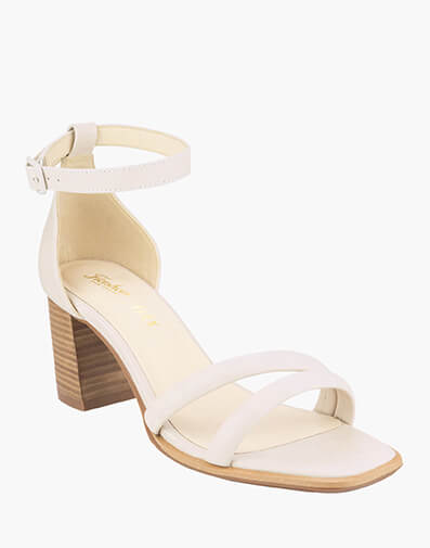 Tasha Open Toe Block Heel in BONE for NZ $229.00 dollars.