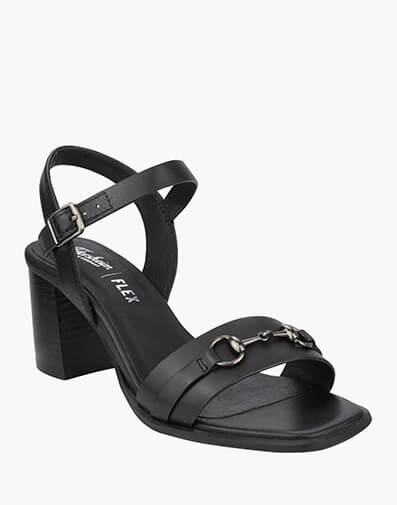 Taryn Open Toe Block Heel Sandal in BLACK for NZ $249.00 dollars.
