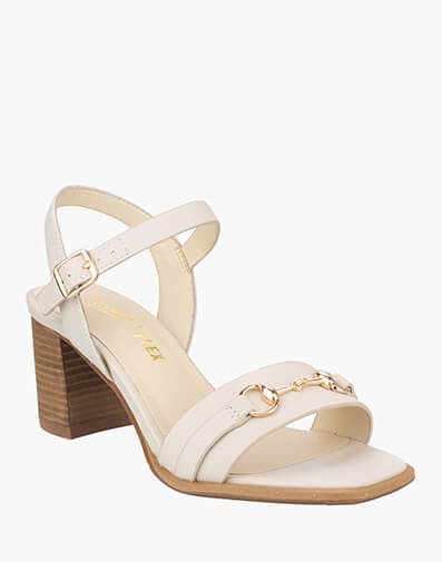 Taryn Open Toe Block Heel Sandal in BONE for NZ $249.00 dollars.