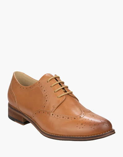 Monica Wingtip Derby  COGNAC