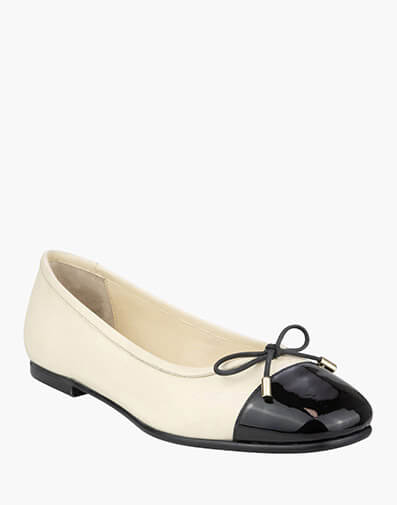 Samira Round Toe Ballet Flat in BONE for NZ $239.00 dollars.