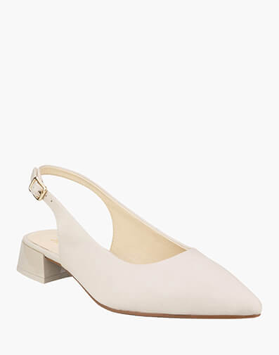 Addison Point Toe Slingback Block Heel in BONE for NZ $239.00 dollars.